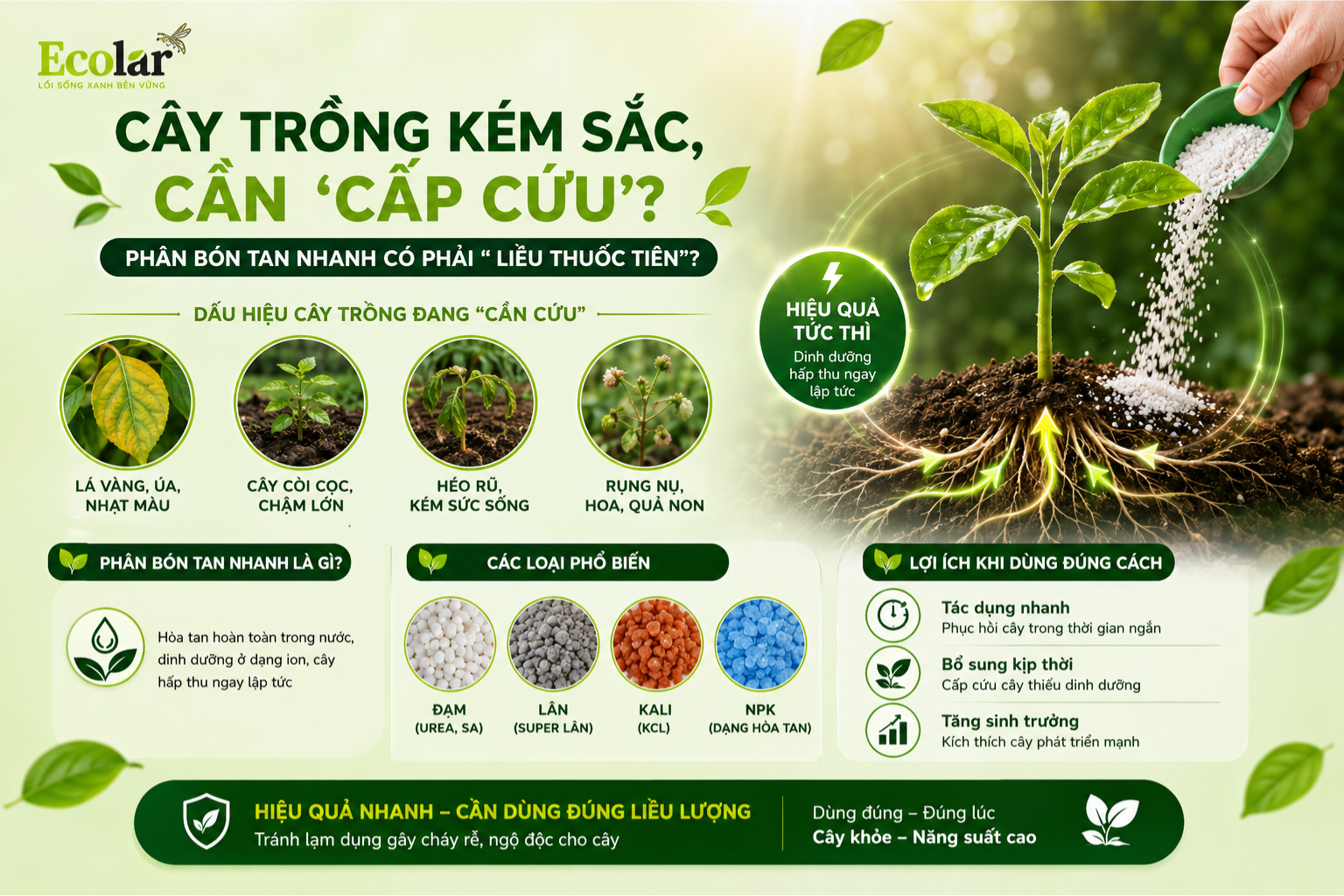 Cây Trồng Kém Sắc, Cần 'Cấp Cứu'? Phân Bón Tan Nhanh Có Phải 'Liều Thuốc Tiên'?