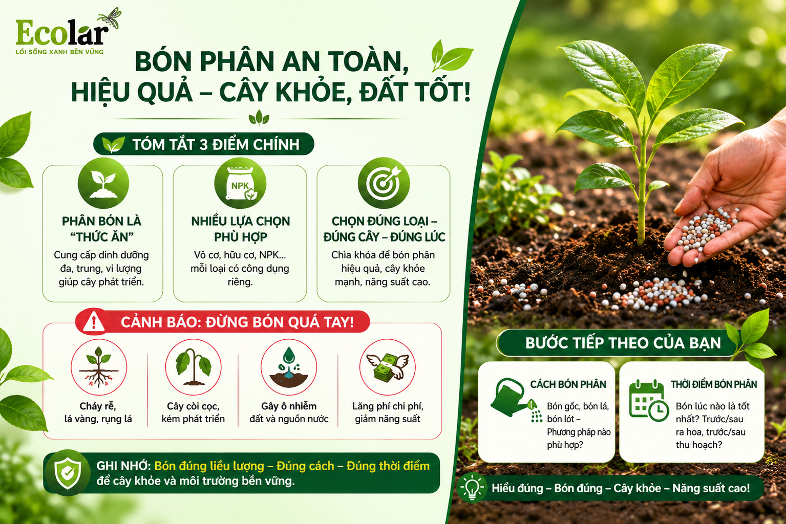 Tóm Lược & Hướng Dẫn Bước Tiếp Theo: Bón Phân An Toàn, Hiệu Quả