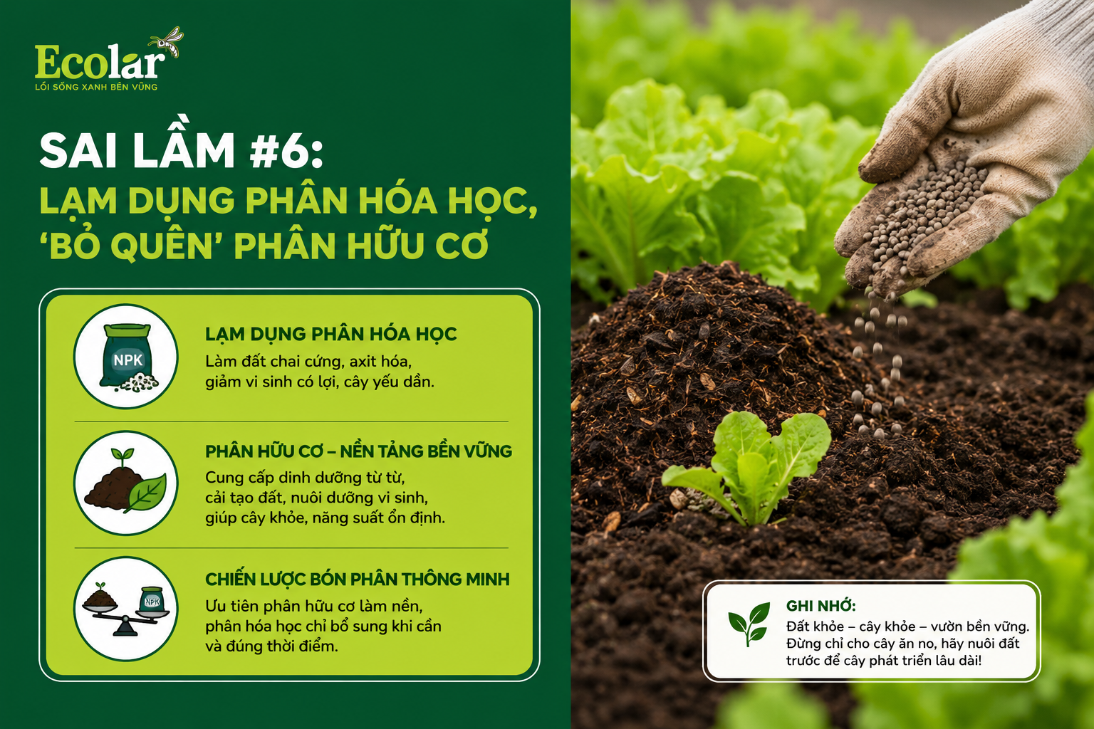 Sai Lầm #6: Lạm Dụng Phân Hóa Học, 'Bỏ Quên' Phân Hữu Cơ