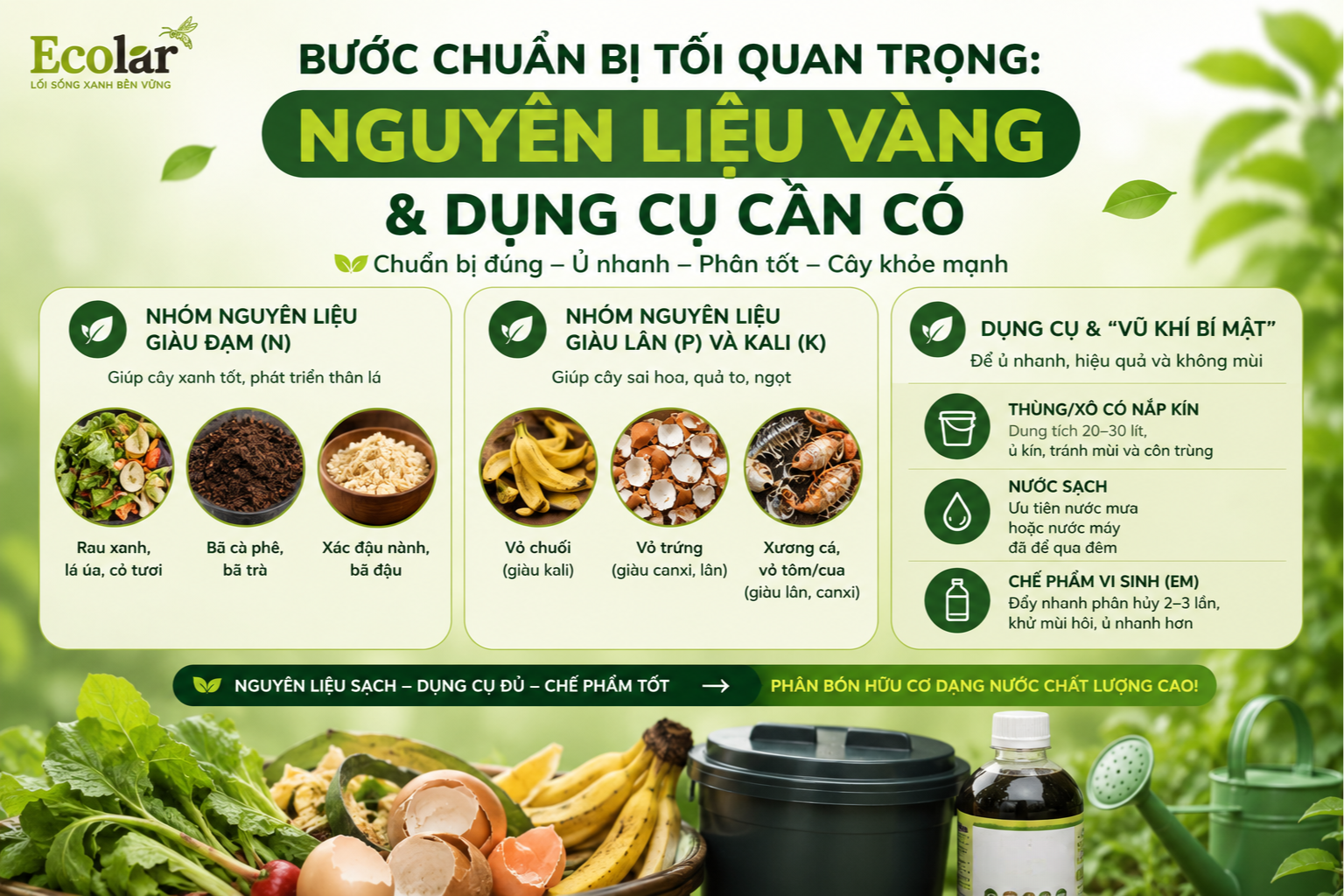 Bước Chuẩn Bị Tối Quan Trọng: Nguyên Liệu Vàng & Dụng Cụ Cần Có
