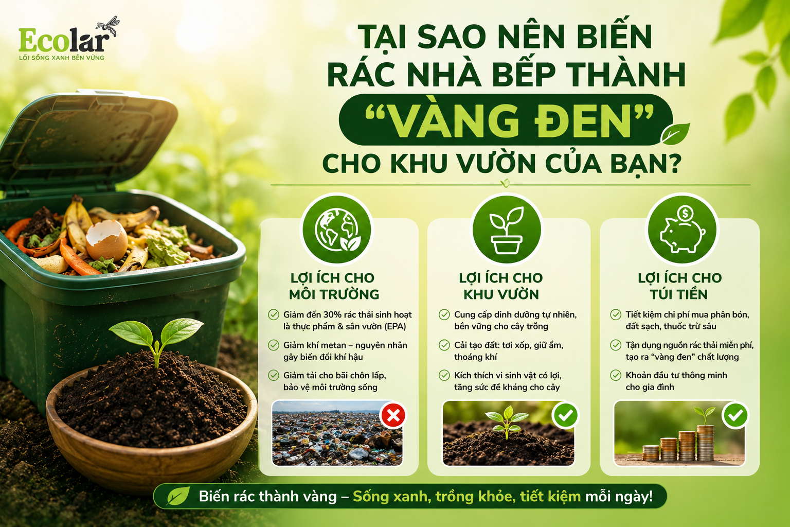 Tại Sao Nên Biến Rác Nhà Bếp Thành 'Vàng Đen' Cho Khu Vườn Của Bạn?