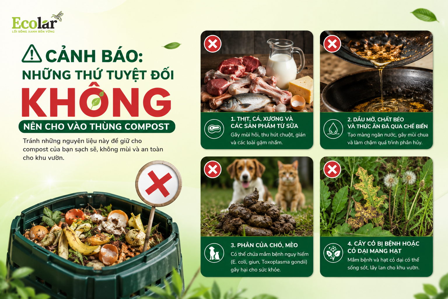 Cảnh Báo: Những Thứ Tuyệt Đối KHÔNG Nên Cho Vào Thùng Compost