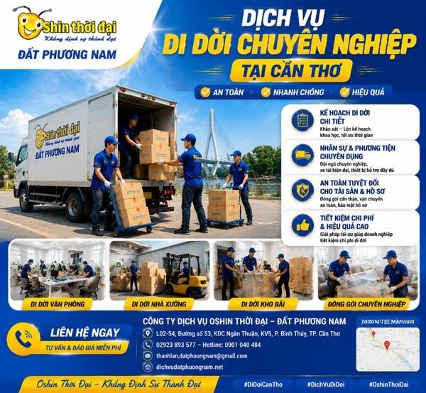 Dịch Vụ Di Dời Văn Phòng & Kho Xưởng Chuyên Nghiệp Tại Cần Thơ
