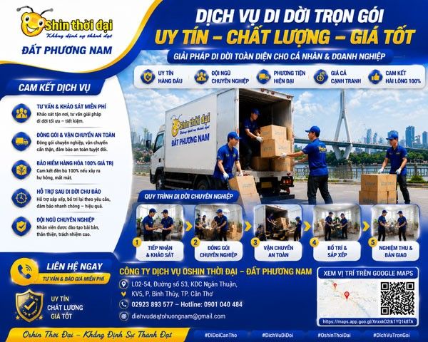 DI DỜI VĂN PHÒNG NHANH CHÓNG, AN TOÀN & CHUYÊN NGHIỆP TẠI CẦN THƠ