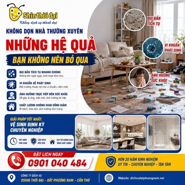 KHÔNG DỌN NHÀ THƯỜNG XUYÊN – NHỮNG HỆ QUẢ BẠN KHÔNG NÊN BỎ QUA
