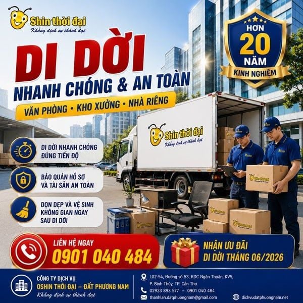 DỊCH VỤ DI DỜI VĂN PHÒNG TẠI CẦN THƠ – TRỌN GÓI, NHANH CHÓNG, AN TOÀN