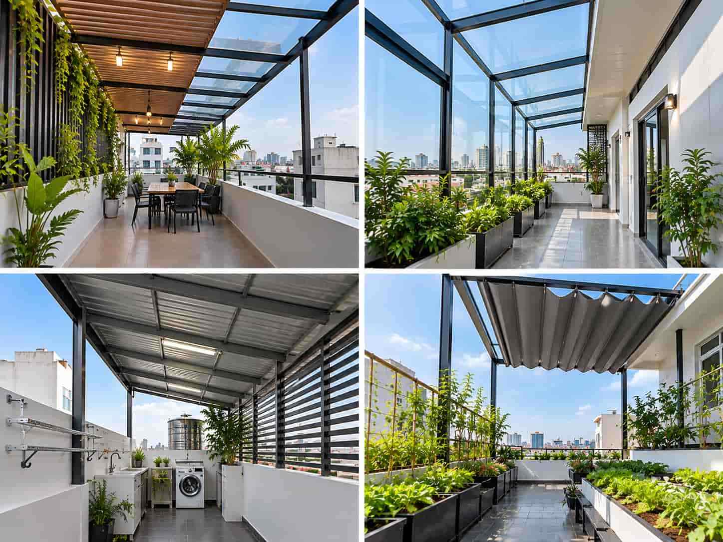 30+ Mẫu Mái Che Sân Thượng Đẹp, Hiện Đại Nhất 2026