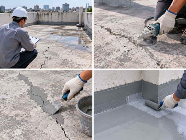Cách chống thấm sân thượng bị nứt