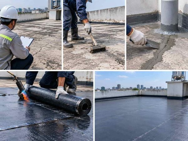 Cách chống thấm mái bê tông đúng quy trình