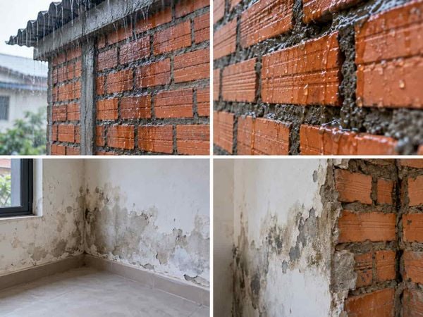 Tường không trát có cần chống thấm