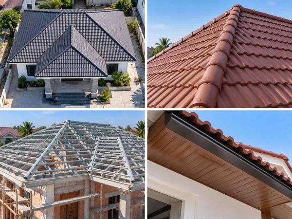 Diện tích xây dựng mái ngói và diện tích lợp ngói