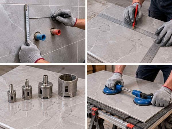 Cách khoét lỗ gạch ốp tường