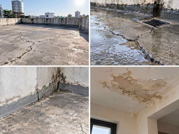 Vì sao sân thượng bị nứt và thấm nước