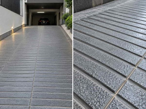 Gạch lát đường dốc có rãnh ngang