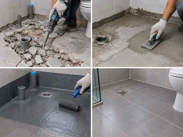 Cách xử lý nền nhà vệ sinh bị thấm