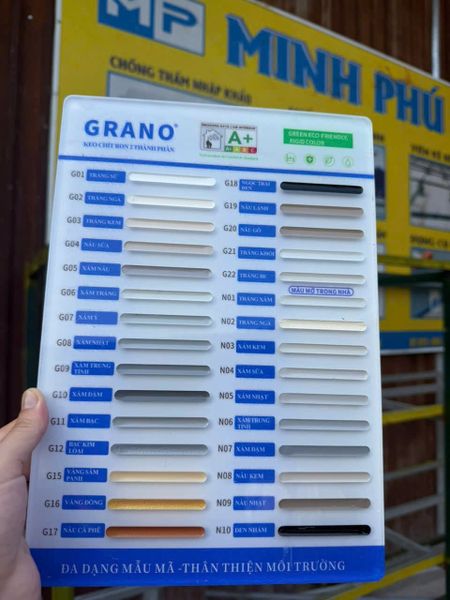Bảng màu keo chà ron Grano