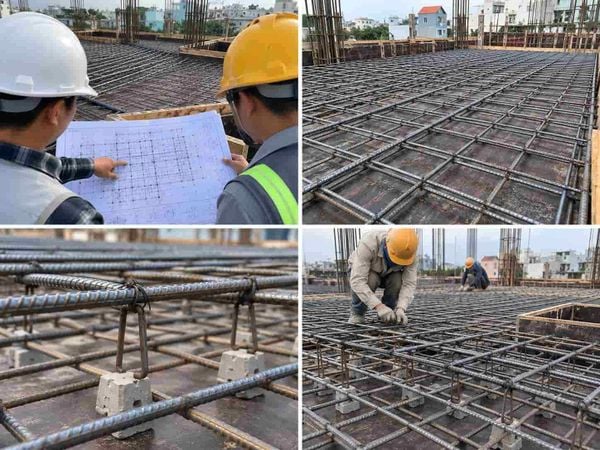 Cách đan sắt sàn 2 lớp