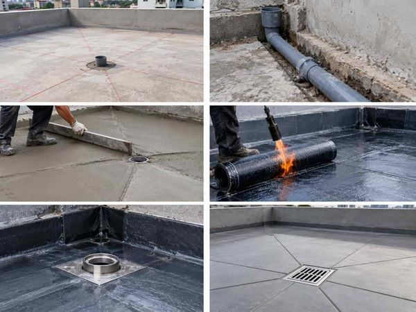 Cách thi công thoát nước sân thượng chuẩn