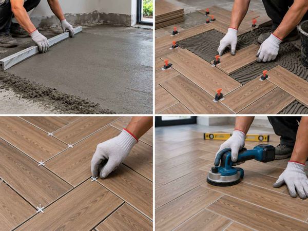 Cách lát gạch xương cá đúng kỹ thuật