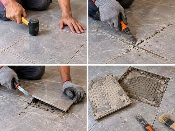 Cách gỡ gạch lát nền nhà không vỡ
