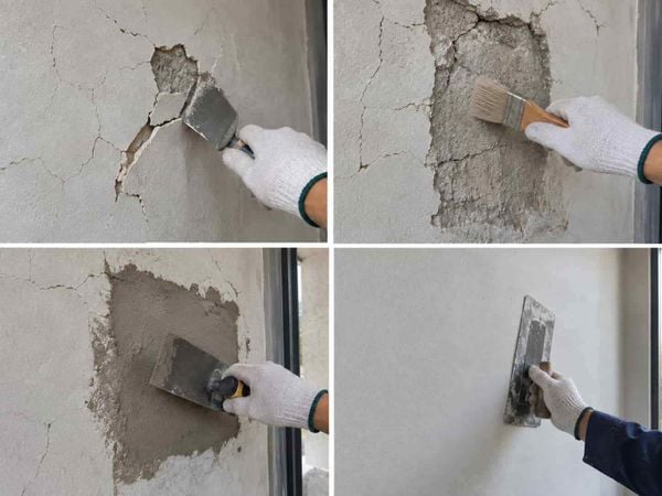 Trường hợp 2: Vữa tô bị nứt chân chim