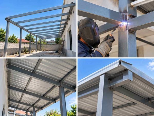 Cách làm kèo mái tôn 1 mái bằng thép hộp