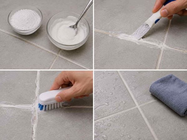 Cách tẩy trắng ron gạch bằng baking soda