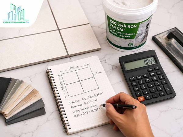 Cách tính định mức keo chà ron