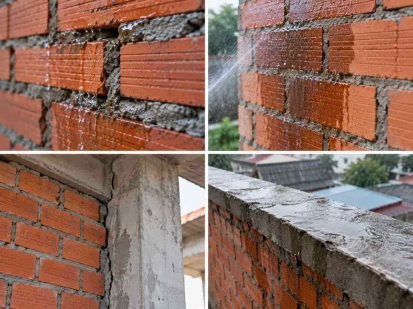 Vì sao tường gạch không trát dễ bị thấm