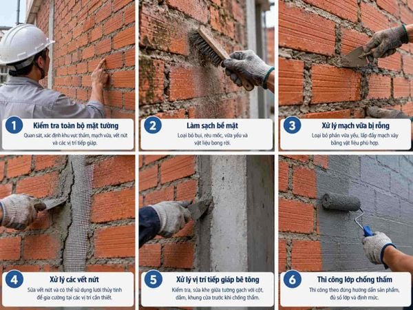 Cách chống thấm tường không trát mặt ngoài