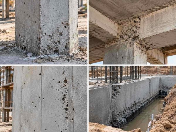 Những vị trí bê tông dễ bị rỗ