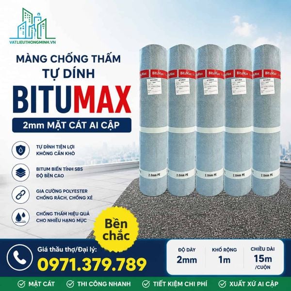 Màng tự dính Bitumax 2mm mặt cát