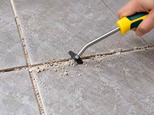 Xử lý phần ron sát mép gạch