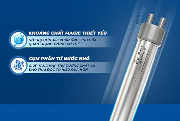 Công nghệ điện phân Magie cực tan EcoGreen: Nguyên lý hoạt động và lợi ích của nước ion kiềm giàu Magie