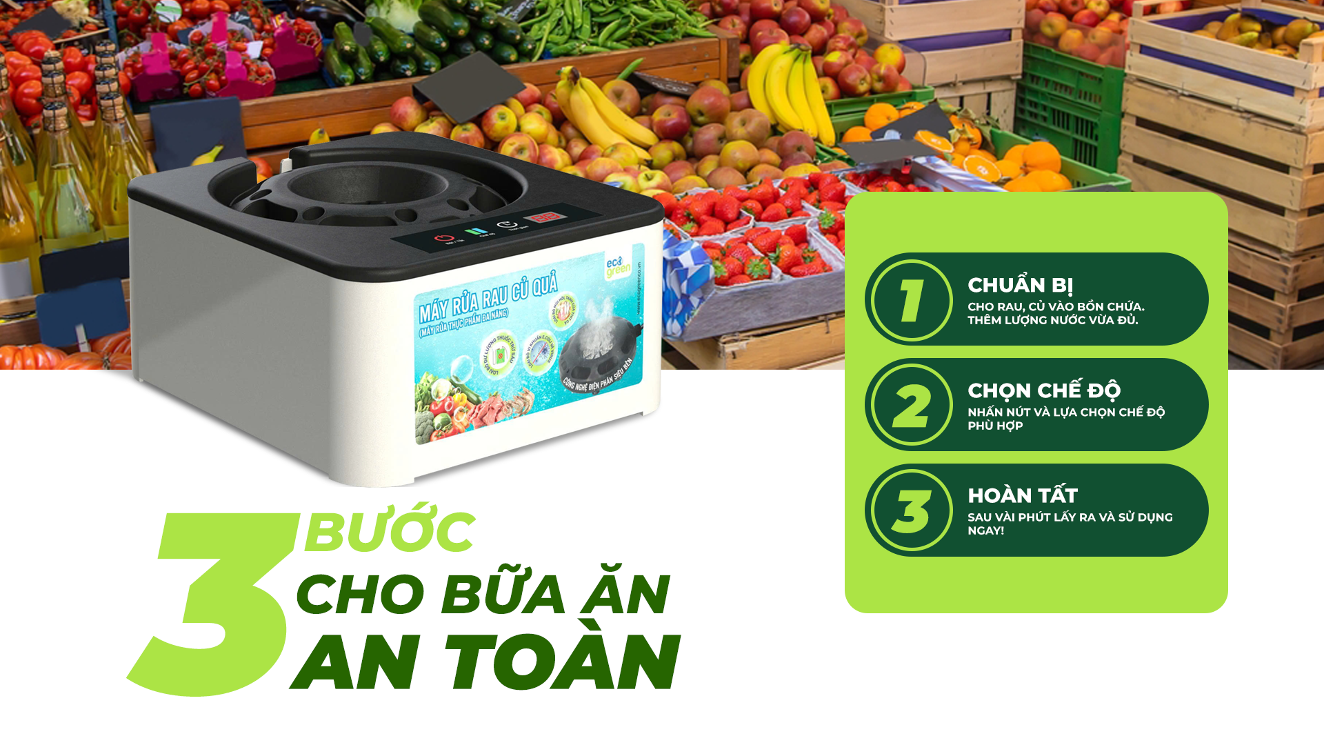 May rua thuc pham da năng ecogreen