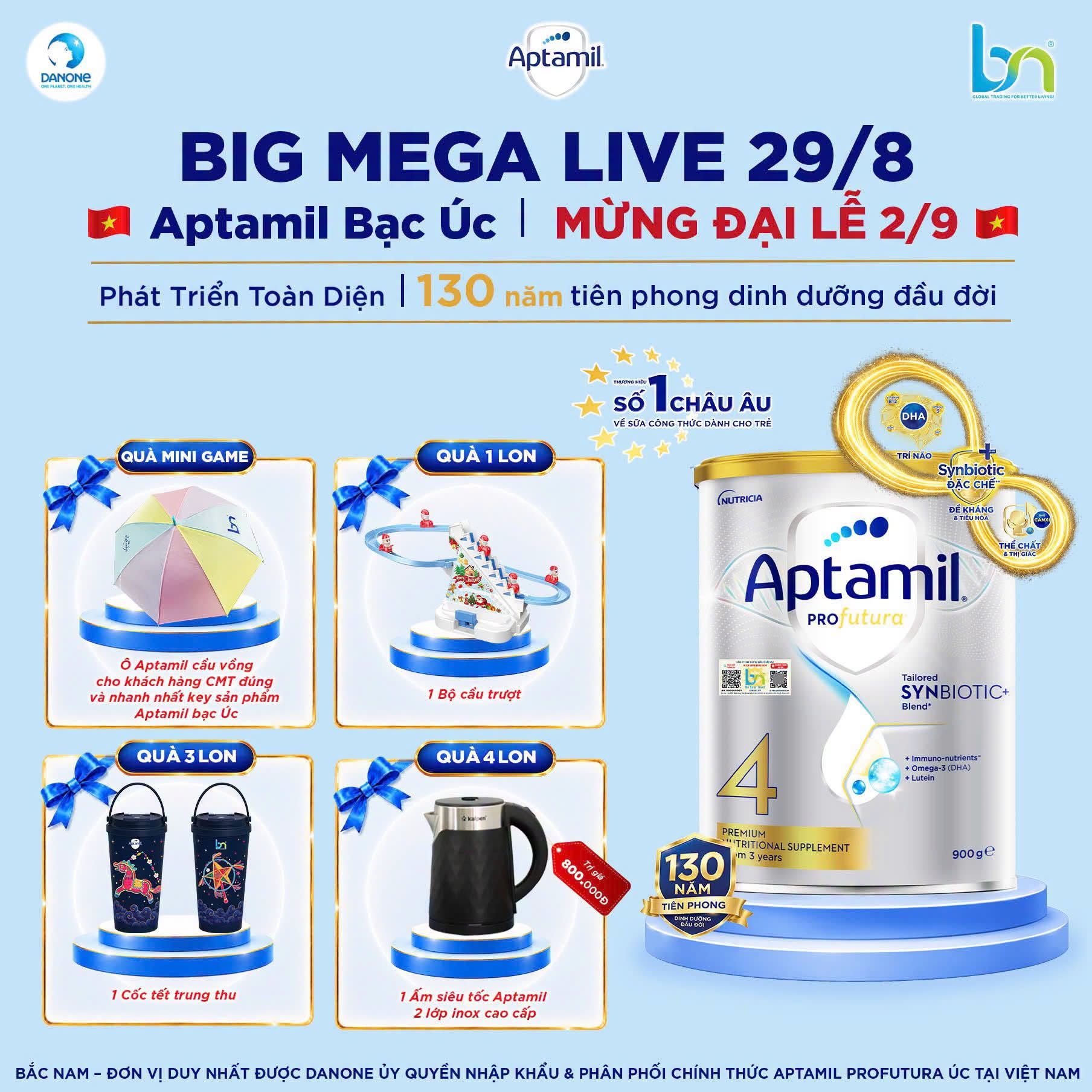 CHÍNH THỨC KHỞI ĐỘNG SIÊU PHIÊN MEGALIVE APTAMIL BẠC ÚC 29/8