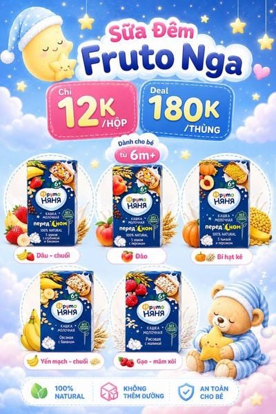 DEAL #180K/THÙNG - Sữa Đêm Fruto Nga