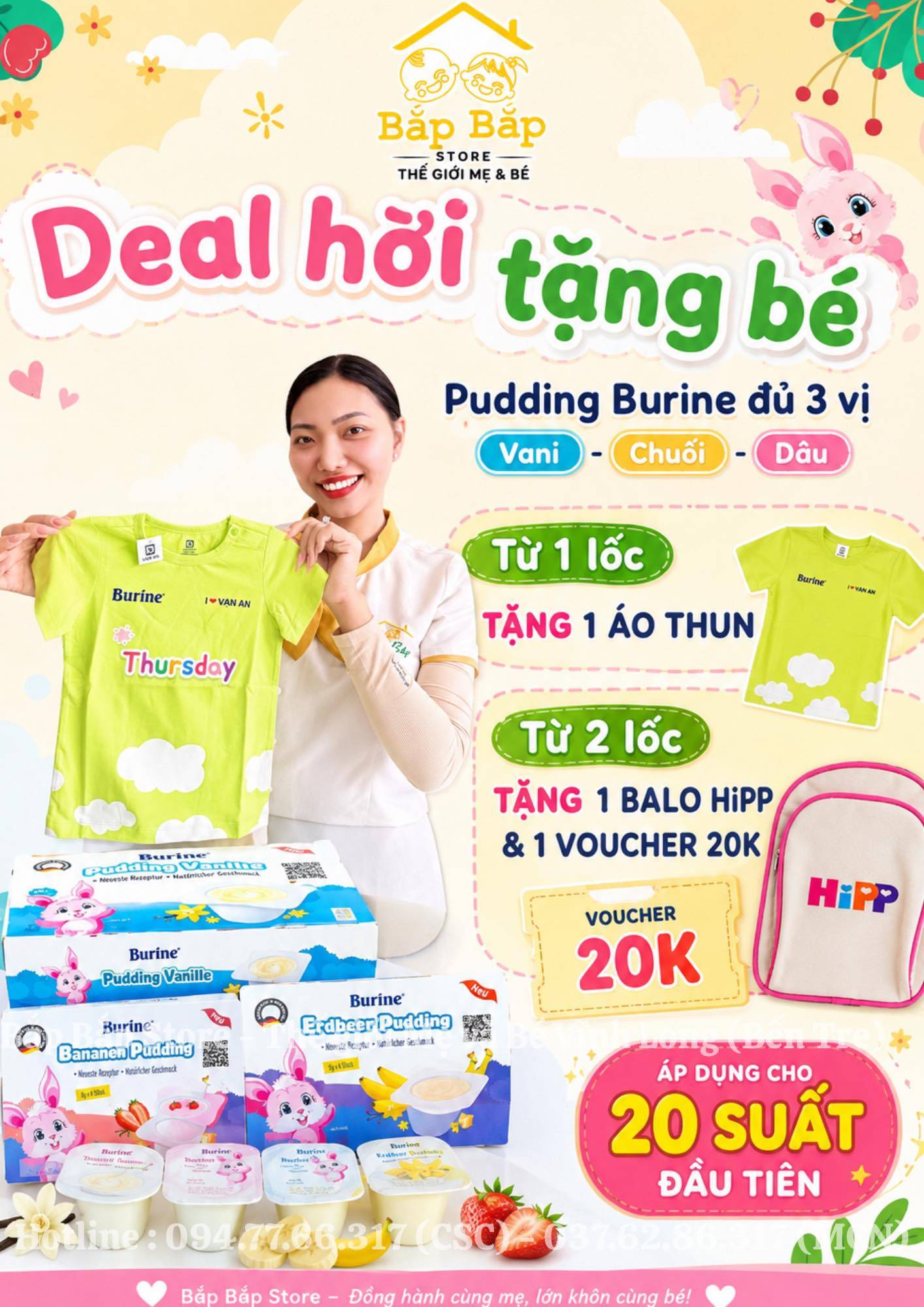 DEAL HỜI #PUDDING_BURINE CHO BÉ – QUÀ XINH MÊ LY TẠI BẮP BẮP STORE