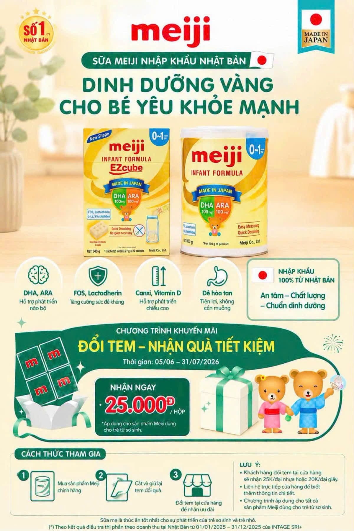 GIẬT ĐAI MEIJI GIẢM NGAY 25K/LON HOẶC 20K/HỘP GIẤY