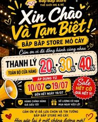 XIN CHÀO & TẠM BIỆT BẮP BẮP STORE MỎ CÀY