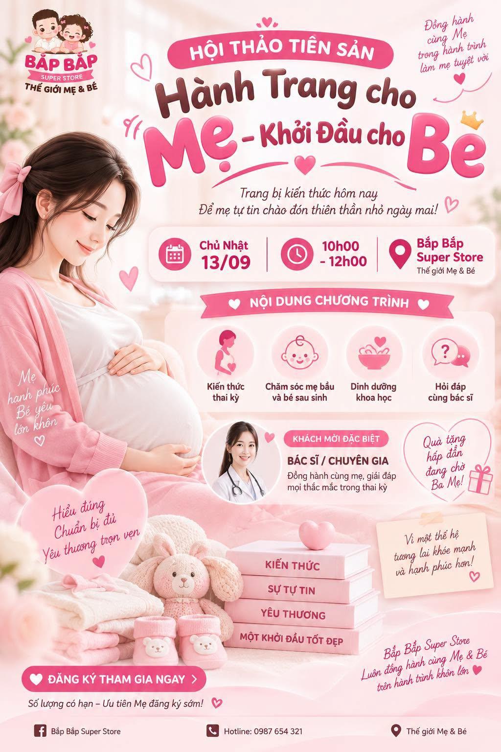 HỘI THẢO TIỀN SẢN MẸ BẦU.  HÀNH TRANG CHO MẸ – KHỞI ĐẦU CHO BÉ