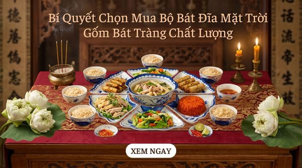 Bí Quyết Chọn Mua Bộ Bát Đĩa Sứ Hoa Mặt Trời Chất Lượng: Để Mâm Cỗ Cúng Thêm Trọn Vẹn Tâm Tìn