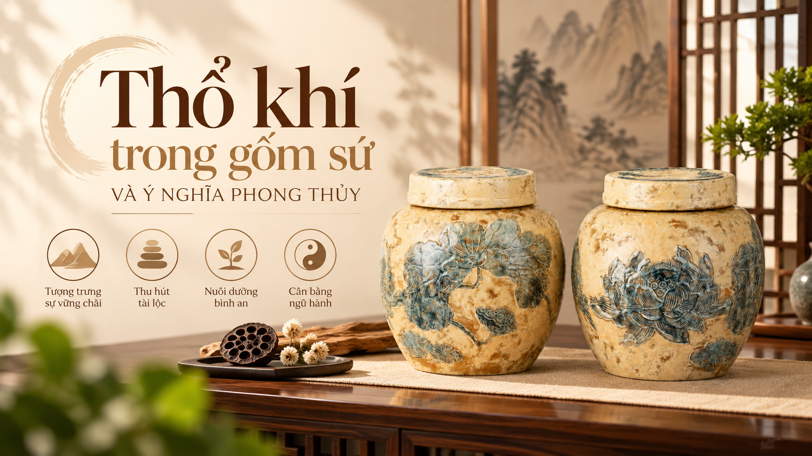 Thổ khí trong gốm sứ và ý nghĩa phong thủy mang lại bình an cho gia chủ