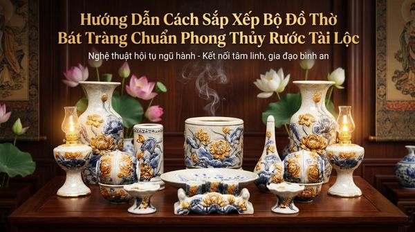 Hướng Dẫn Cách Sắp Xếp Bộ Đồ Thờ Bát Tràng Chuẩn Phong Thủy Rước Tài Lộc