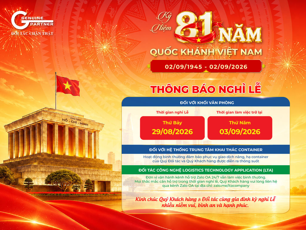 GPG THÔNG BÁO LỊCH NGHỈ LỄ QUỐC KHÁNH 2/9 NĂM 2026