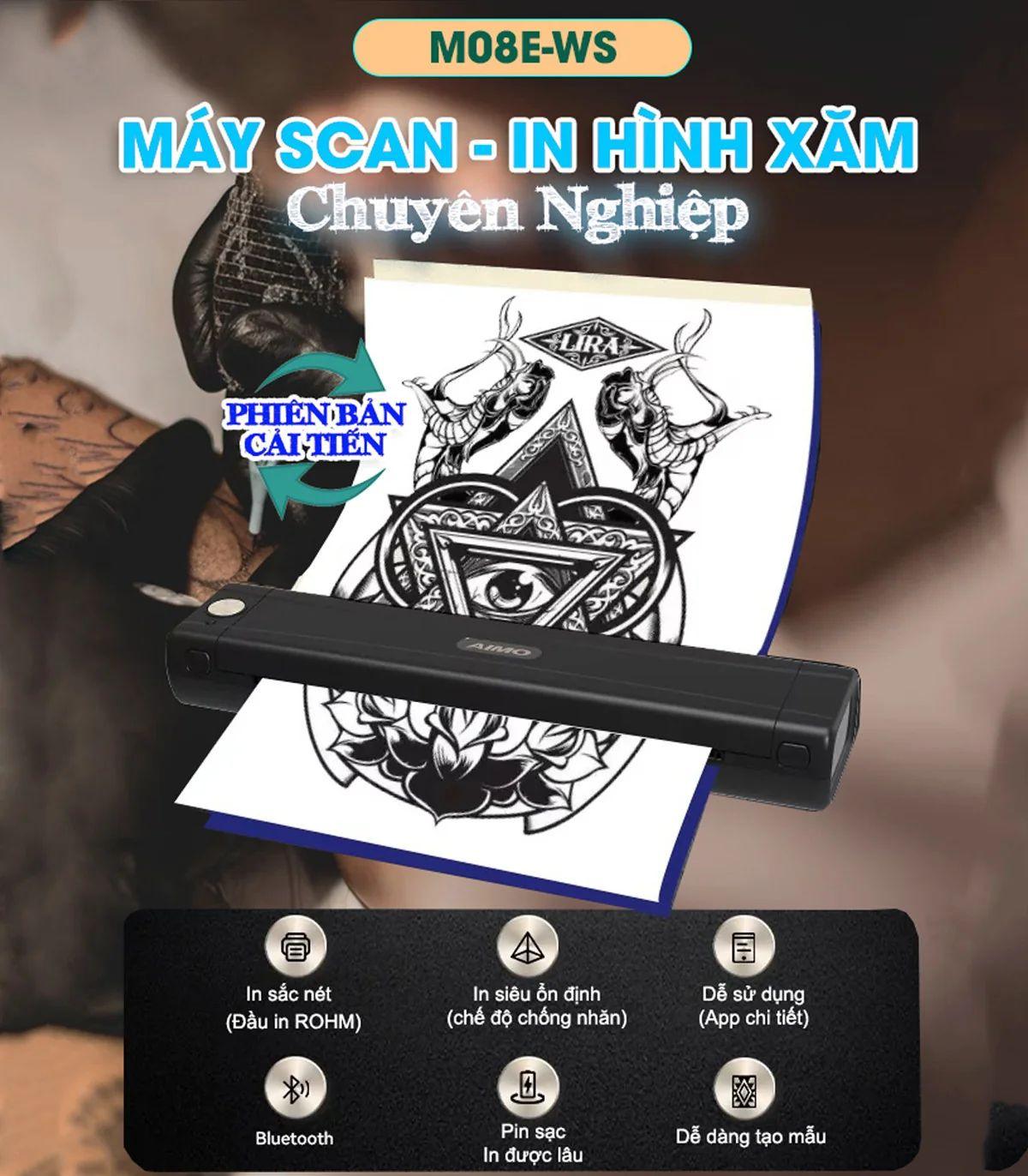 Đông Phong Phân Phối AIMO M08E-WS – Dòng Máy Scan Hình Xăm Mới Nhất Tại Vũng Tàu