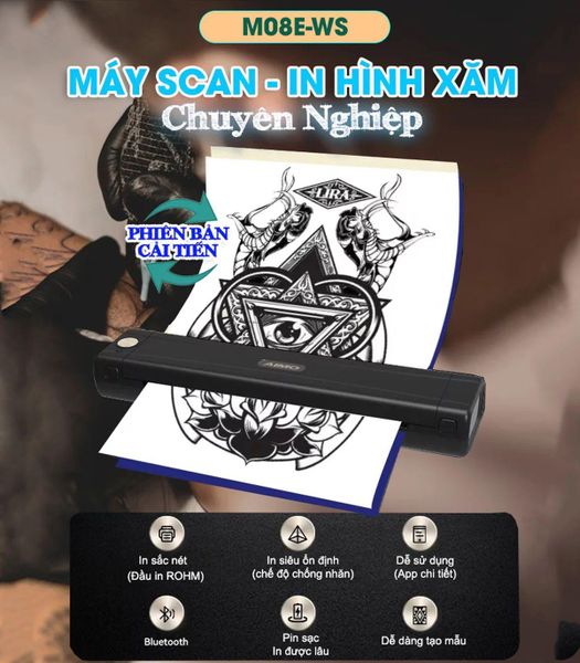 Đông Phong Phân Phối AIMO M08E-WS – Dòng Máy Scan Hình Xăm Mới Nhất Tại Vũng Tàu