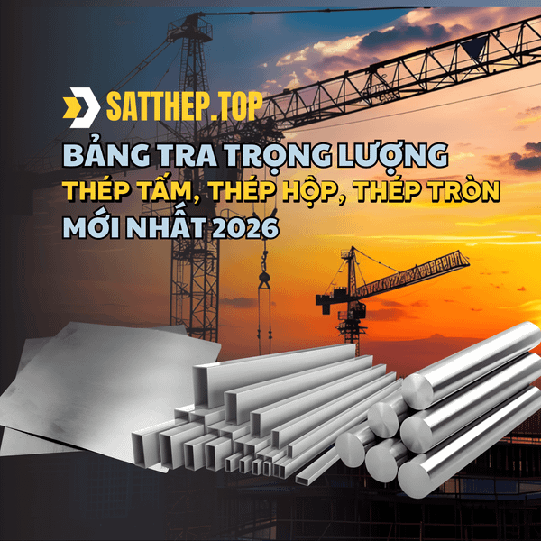 BẢNG TRA TRỌNG LƯỢNG THÉP TẤM, THÉP HỘP, THÉP TRÒN MỚI NHẤT