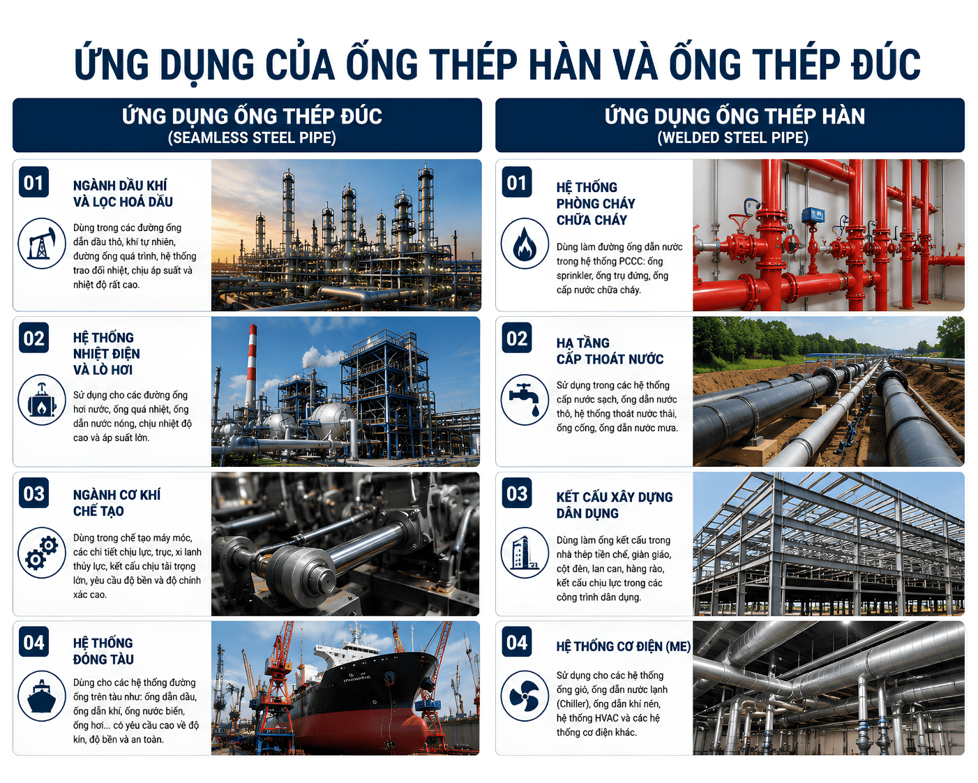 Có thể dùng ống thép hàn thay thế cho ống thép đúc trong hệ thống áp lực cao được không?