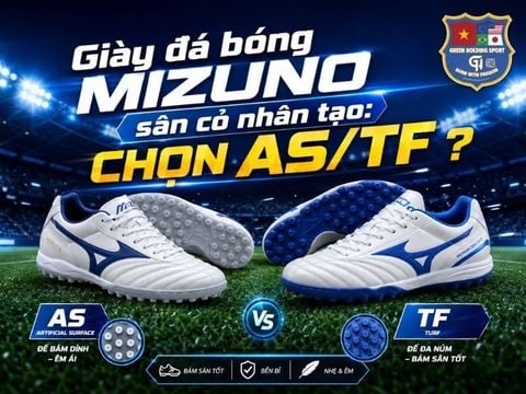 Giày đá bóng Mizuno sân cỏ nhân tạo: chọn AS/TF